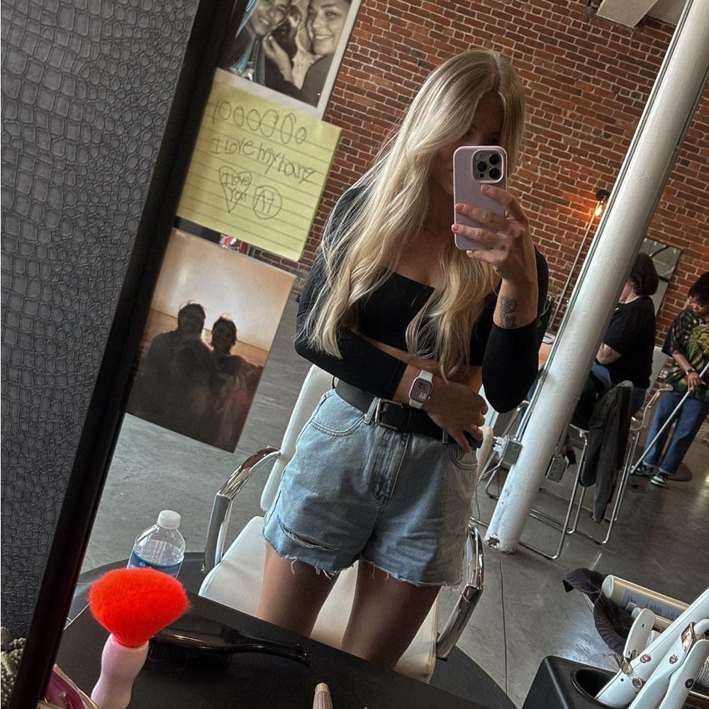 Princess Polly Washed Blue Denim shorts